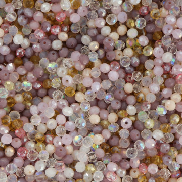 Mix Pastel cristale rondele 4mm multicolor pastel ~ aprox 410 buc - Img 2
