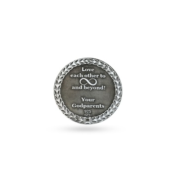 Moneda 3cm din Argint 925 cadou de la Nasi pentru Miri - Img 1