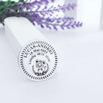 Moneda pentru Mot/Botez 3cm din Argint 925 personalizabila - Img 2