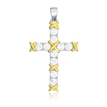 Pandantiv Aura Cross din argint 925 cu cristale 3.20g