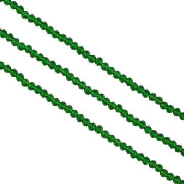 Șirag cristale rondele 3mm - Verde Smarald transparent