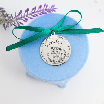 Banut Argint 2.5cm pentru Mot - Scaldat - Botez - Turta - personalizabil - Img 2