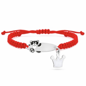 Brățară cu plăcuță King Bear din Argint 925