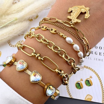 Bratara Universe din Inox placata cu AUR 18K - Img 2