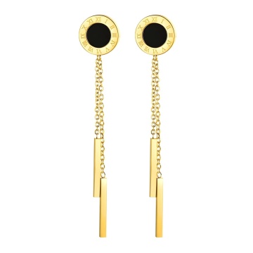 Cercei Timeless cu lantisor din Inox placati cu AUR 18K