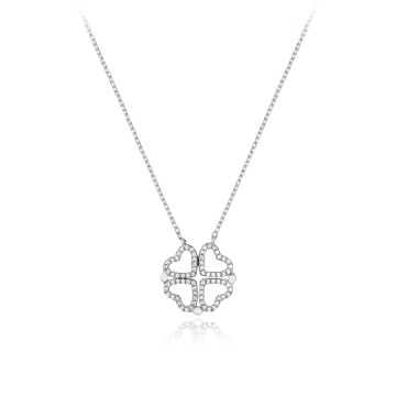 Colier din argint 925 cu cristale Clover Hearts - Img 3