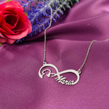 Colier din argint personalizabil cu nume la alegere - Mom&Baby Infinite Love - Img 2