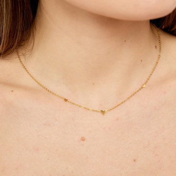 Colier Mini Hearts din inox placat cu aur 18K - Img 2
