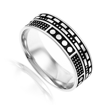 Inel barbatesc tip verigheta Atlas Ring din argint 925