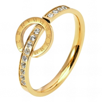 Inel Timeless Crystal din Inox placat cu AUR 18K Roze M8/57 - Img 2
