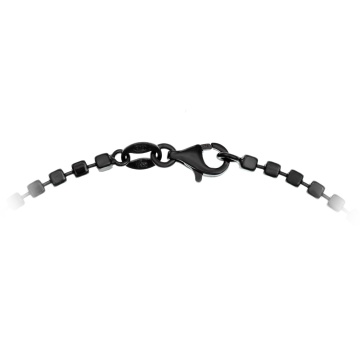 Lantisor barbatesc Small Beads din argint 925 placat cu rodiu negru - Img 2