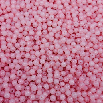 Margele de sticla, rotune, netede 4mm roz ~ aprox 270 buc - Img 3