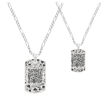 Set lanțișoare cu pandantiv QR Code din Argint 925