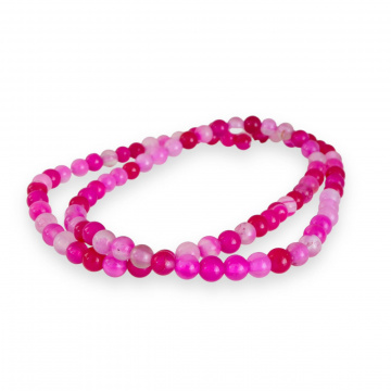 Sirag Agate Roz de sinteza rontunde 4mm - Img 2