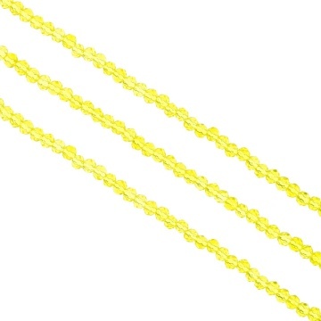 Șirag cristale rondele 3mm - Galben Transparent