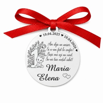 Banut Argint 925 x 2cm pentru Botez - Mot - Scaldat - Personalizabil - Img 5