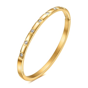Bratara Fixa Intense din Inox placata cu AUR 18K