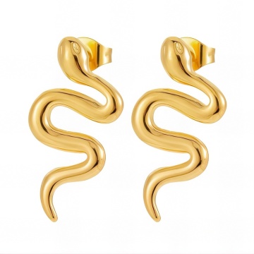 Cercei Snakes din Inox placati cu AUR 18K