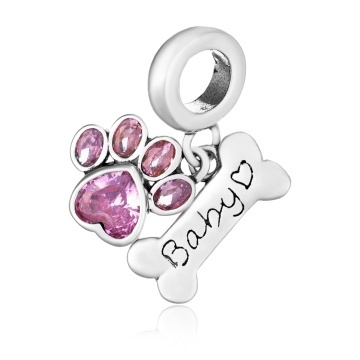 Charm din Argint 925 Pink Paw 2.80g