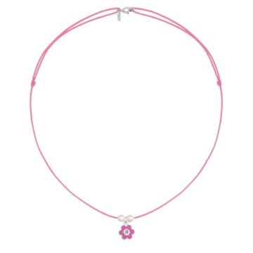 Choker pentru copii - Pink Letter din Argint 925 - Img 2