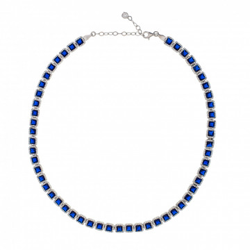 Colier Angel Cubic Collection din argint 925 cu cristale - Blue Edition - Img 4