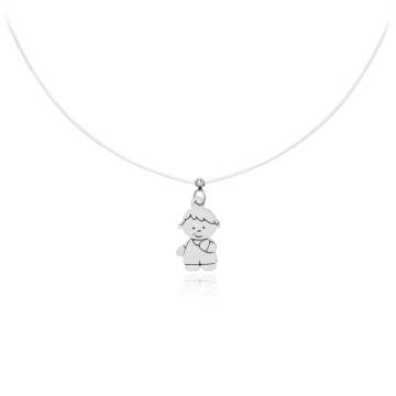 Colier invizibil My All cu fir transparent si pandantiv din Argint 925 - Img 3