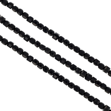 Cristale cubice 4 mm - șirag aprox 100 bucăți - negru - Img 2