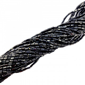 Cristale dreptunghiulare 2x4 mm - șirag aprox 100 bucăți - negru