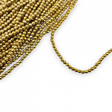 Hematite rotunde fatetate - water plated gold - 4mm - sirag aprox 105 buc - Img 2