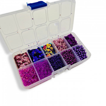 Set cutie mix cristale si paiete pentru margelit - Img 2