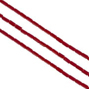 Cristale dreptunghiulare 3x6 mm - șirag aprox 80 buc, culoare grena - Img 2