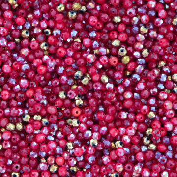 Mix cristale rondele 4mm multicolor rosu ~ aprox 410 buc - Img 2