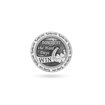 Moneda Lucky Coin din Argint 3cm - gravura 3D Fata&Verso in Capsula Plastic - Img 1