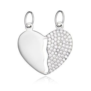 Pandantiv Splitted Heart din argint 925 2.6g