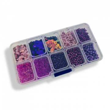 Set cutie mix cristale si paiete pentru margelit - Img 3
