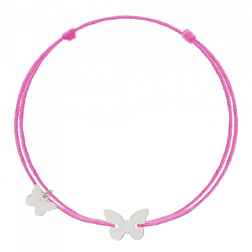 Bratara cu snur Oh my Butterfly Silver