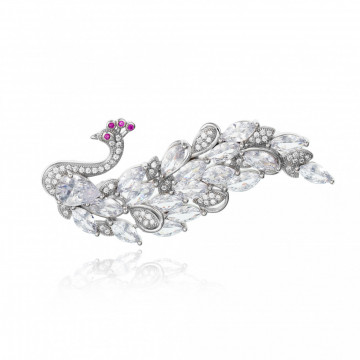 Brosa din argint 925 cu cristale Crystal Peacock