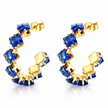 Cercei Crystal din inox placat cu aur 18K