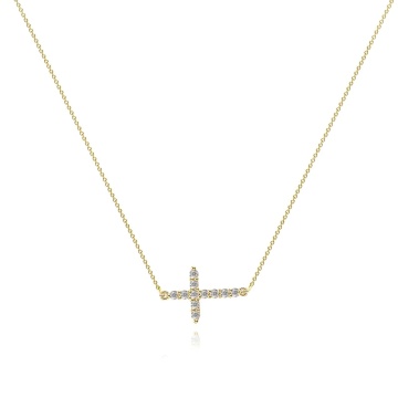 Colier Crystal cu Cruce din Inox placat cu AUR 18K