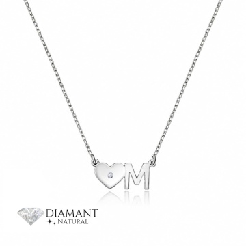 Colier Diamond Letter din Argint 925 - Img 2