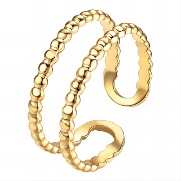 Inel reglabil Beyond din Inox placat cu AUR 18K - Img 1