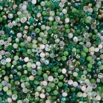 Mix cristale rondele 4mm multicolor verde ~ aprox 410 buc - Img 2