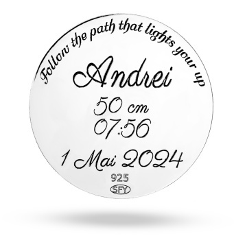 Moneda din Argint 3cm - Harta Stelara la Nastere - Img 5