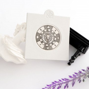 Moneda Norocoasa din Argint 3cm - gravura 3D Fata&Verso Ambalaj Autosigilant - Img 2