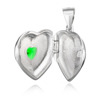 Pandantiv personalizabil Heart din argint 925 cu cristal verde - Img 2