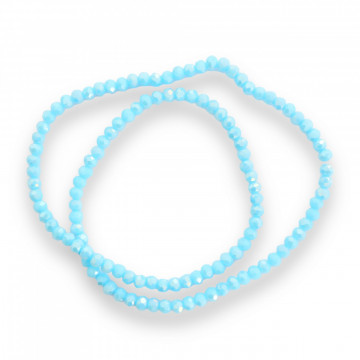 Șirag cristale rondele 4mm, culoare Albastru Arctic AB, Aprox 130 buc - Img 2