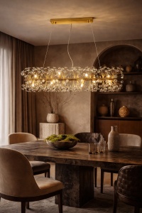 Candelabru Auriu cu Cristale - "Cenora"