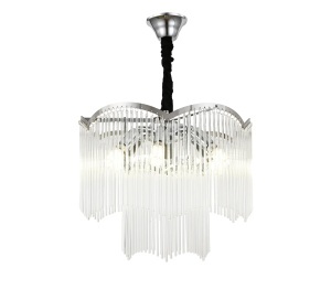 Candelabru mare cu cristale în cascadă, design luxos pentru living