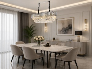 Candelabru Rectangular Finisaj Argintiu și Cristale - "Iserion"