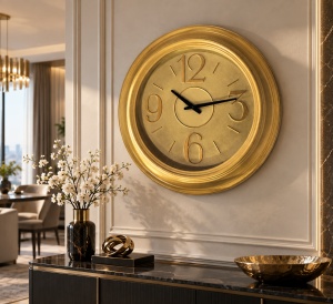 Ceas De Perete Design Clasic Cu Accente Aurii - "Dorevina" - Img 2